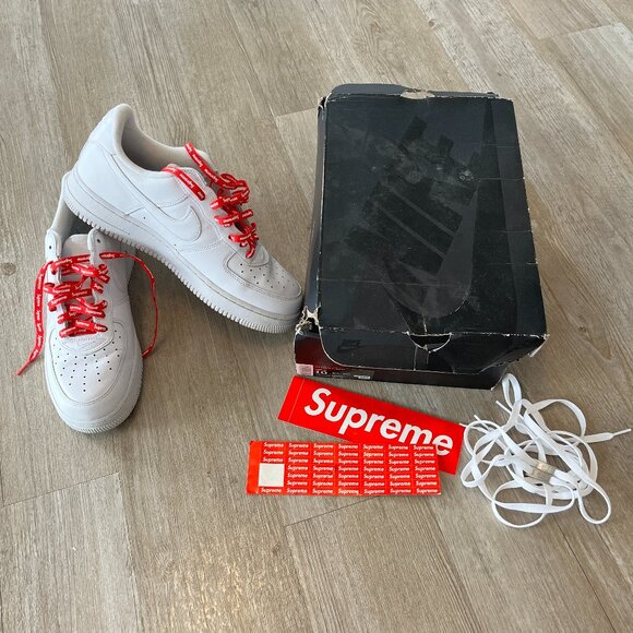 Mens Nike Air Force 1 Low Supreme White - CU9225-100 - 10